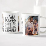 Taza De Café Foto Personalizada Rey Del Camper<br><div class="desc">Un divertido diseño de citas de tipografía con una caravana,  que dice: "Rey del acampador". Personaliza fácilmente esta taza con tus fotos favoritas de camping.</div>