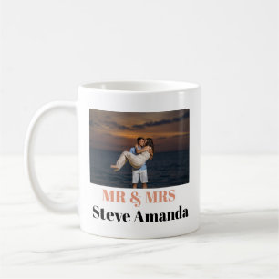 Taza De Café Foto Personalizada Sencilla Moderna, Elegante Sr.