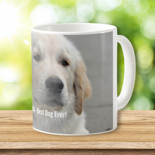 Taza De Café Foto personalizada y nombre del perro del golden