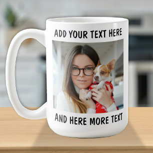 Taza De Café Foto personalizada y texto o nombre
