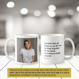 Taza De Café Foto personalizada y texto Personalizado/ Biblia V
