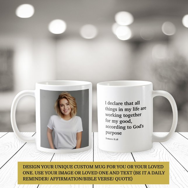 Taza De Café Foto personalizada y texto Personalizado/ Biblia V (Subido por el creador)