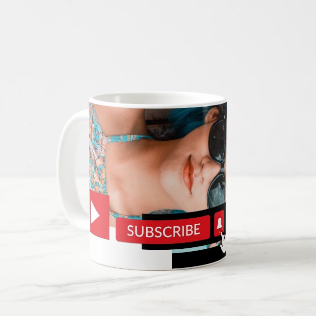 Taza De Café Foto personalizada, YouTube - Publicidad de Vlogge (Anverso izquierdo)