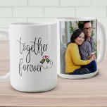 Taza De Café Foto personalizado Aves románticas amadas juntas p<br><div class="desc">Romántico tazón de café para El día de San Valentín, regalo de compromiso, aniversario o simplemente porque! La plantilla de fotos está preparada para que añada la imagen a un lado de la taza. El otro lado está escrito a mano con las palabras "juntos para siempre" y decorado con pájaros...</div>