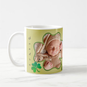 Taza De Café Foto personalizado St. Patrick's 4Leaf Shamrock Fr