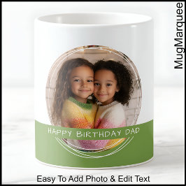 Taza De Café Foto personalizado y mensaje Memoria C111 blanca y