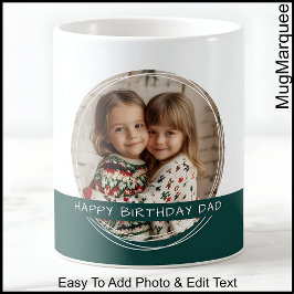 Taza De Café Foto personalizado y mensaje Memoria C21 blanca y 