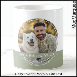 Taza De Café Foto personalizado y mensaje Memoria C22 blanca y
