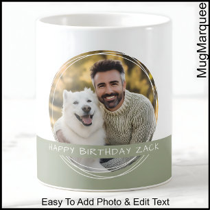Taza De Café Foto personalizado y mensaje Memoria C22 blanca y