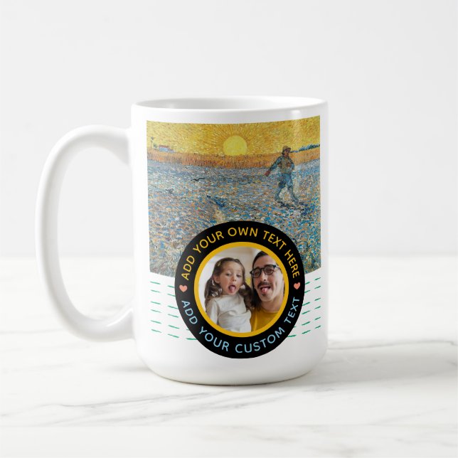 Taza De Café Foto personalizado y taquilla de texto - Memoria d (Izquierda)