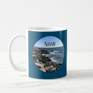 Taza De Café Foto redonda del océano Atlántico Mar Azul oscuro