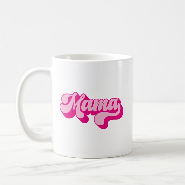 Taza De Café Foto retro de mamá rosa caliente (Izquierda)