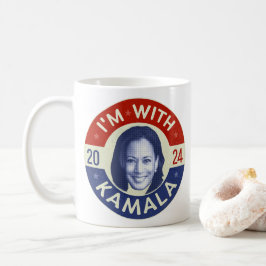 Taza De Café Foto retro del presidente demócrata Kamala Harris