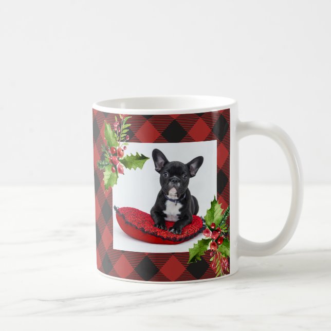 Taza De Café Foto roja del navidad de la tela escocesa del (Derecha)