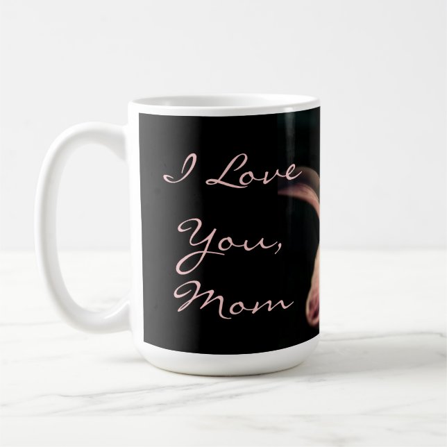 Taza De Café Foto rosada del lirio (Izquierda)