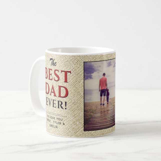 Taza De Café Foto rusa del Día del Mejor Papá Nunca Padre (Anverso izquierdo)