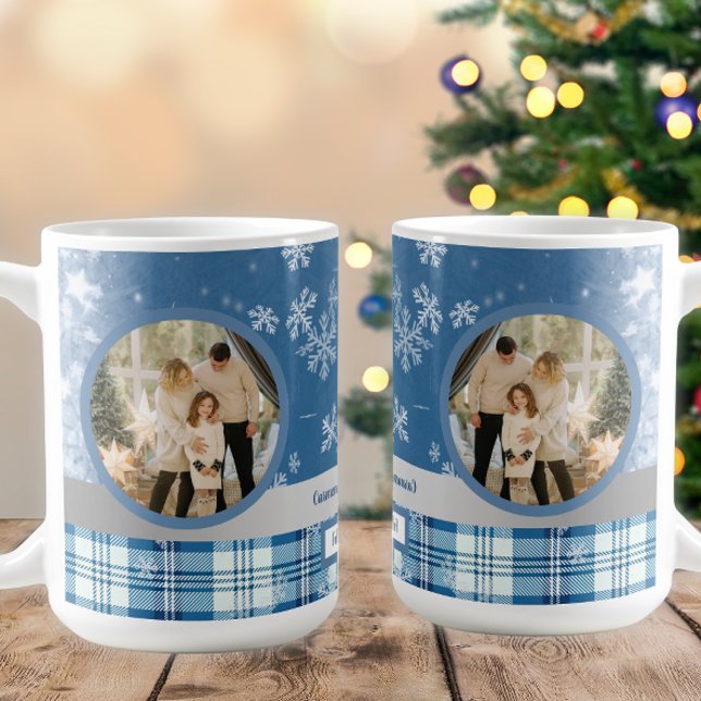 Taza De Café Foto Spanish Feliz Navidad Elegante Azul  (Subido por el creador)