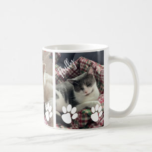 Taza De Café Foto triple Mascota con nombres Mug