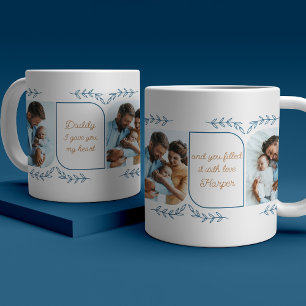 Taza De Café Foto vertical Dad 3 Palabras de amor botánicas