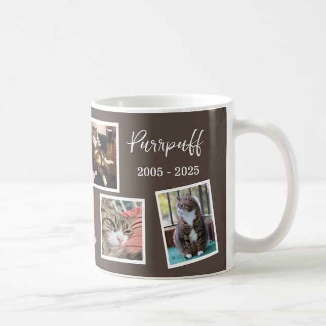 Taza De Café Foto y cita en memoria de Mascota personalizado (Derecha)