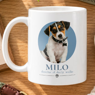 Taza De Café Foto y nombre de perro divertido personalizado