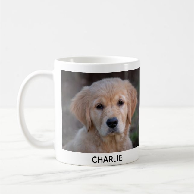 Taza De Café Foto Y Nombre Del mascota (Izquierda)