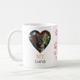 Taza De Café Foto y nombre del Personalizado de mi gato