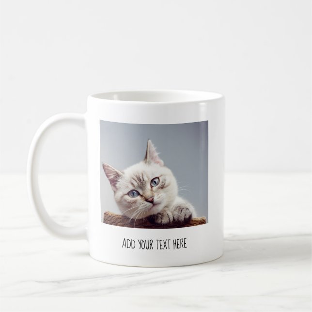 Taza De Café Foto y texto Mascota personalizados (Izquierda)
