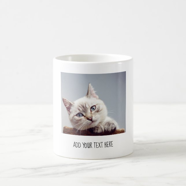 Taza De Café Foto y texto Mascota personalizados (Centro)