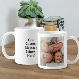 Taza De Café Foto y Texto Personalizados Simple Personalizado