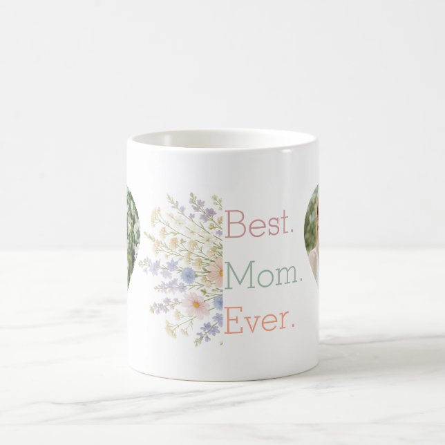 Taza De Café Fotografía cardíaca y diseño floral - Día perfecto (Centro)