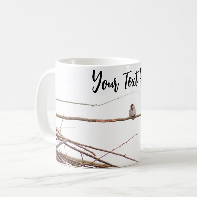 Taza De Café Fotografía contemporánea de pájaro blanco personal (Anverso izquierdo)
