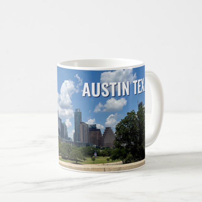 Taza De Café Fotografía de Austin Texas City Skyline (Anverso derecho)