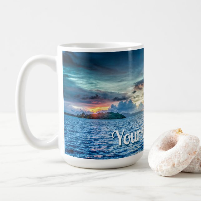 Taza De Café Fotografía de Bora Bora Ocean View (Con donut)