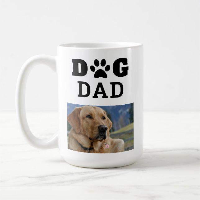 Taza De Café Fotografía de impresión de perro Dad Paw (Izquierda)