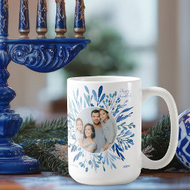 Taza De Café Fotografía de la familia judía Hanukkah en el cora