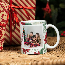 Taza De Café Fotografía de la familia Red & Ivory Poinsettia