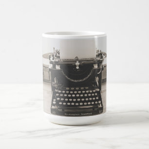Taza De Café Fotografía de máquina de escribir de época