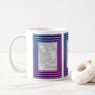Taza De Café Fotografía de marco de colores simples a rayas