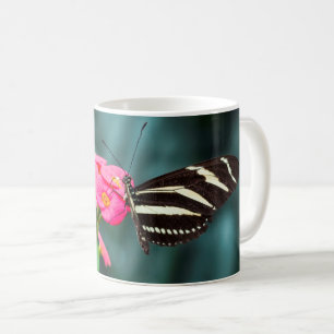 Taza De Café Fotografía de Mariposa en Flor Rosa