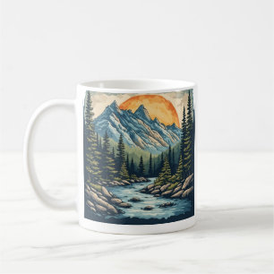 Taza De Café Fotografía de naturaleza del lago del bosque de mo