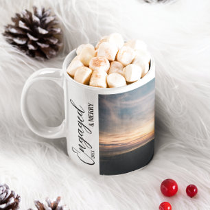 Taza De Café Fotografía de Pareja de cerezo y de compromiso