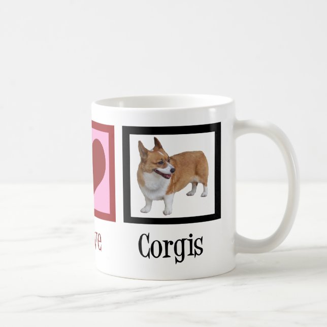 Taza De Café Fotografía de Peace Love Corgi (Derecha)