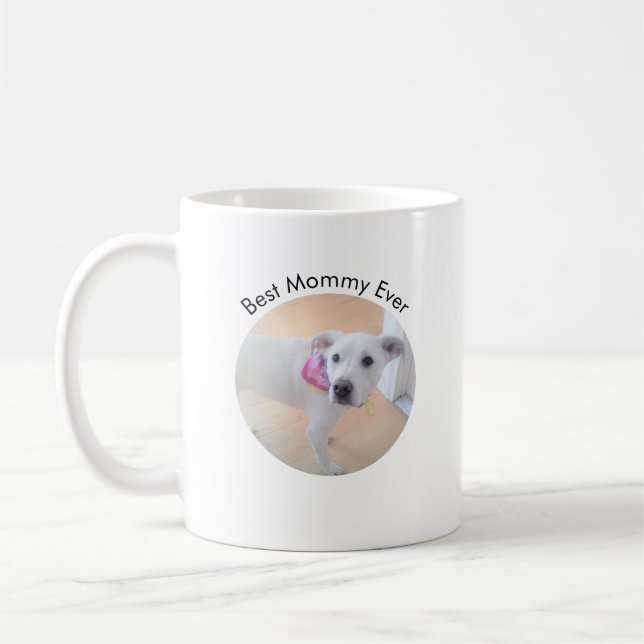 Taza De Café Fotografía de Perro Cuppy Mejor Mami de la histori (Izquierda)