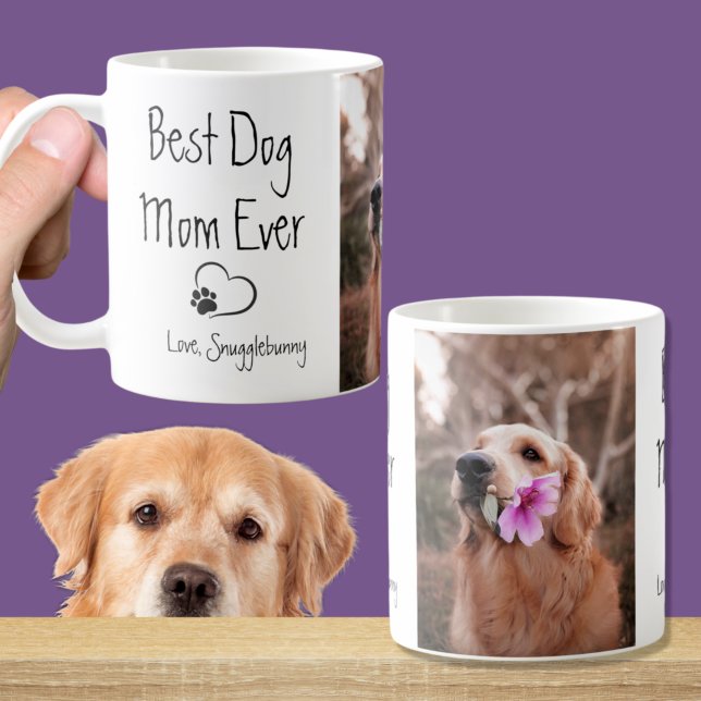 Taza De Café Fotografía de perro Super Mamá Paw Impresión de Co (Subido por el creador)