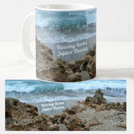 Taza De Café Fotografía de Surf Júpiter Beach Surf con Rocas Fl