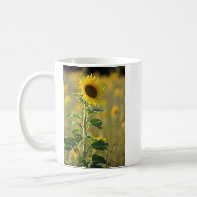 Taza De Café Fotografía de un girasol amarillo (Izquierda)