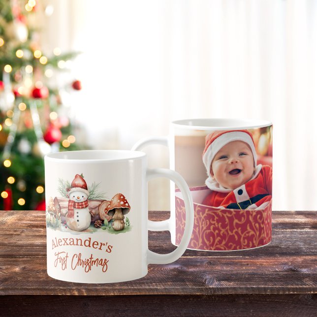 Taza De Café Fotografía de Woodland Animals Baby First Christma (Subido por el creador)