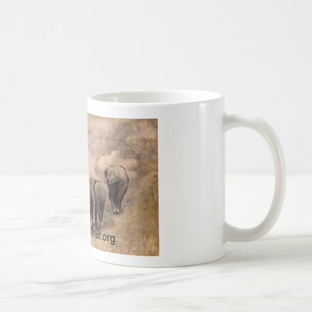 Taza De Café Fotografía del arte de la familia del elefante (Derecha)