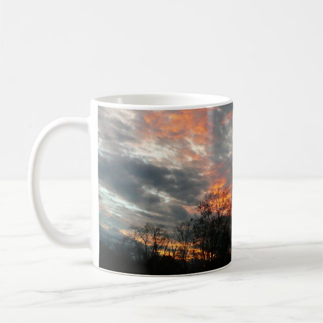 Taza De Café Fotografía del paisaje natural del atardecer de in (Izquierda)